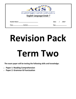 English Revision Pack Grade 7
