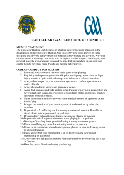Code of Conduct - Castlegar GAA Club