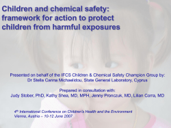 framework for action to protect children from harmful exposures