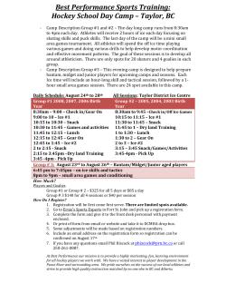 Hockey School Day Camp &ndash; Taylor, BC