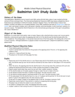 Badminton - Holmes Middle School