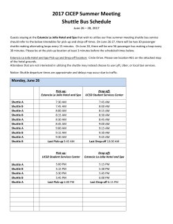 2017 CICEP Summer Meeting Shuttle Bus Schedule