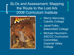 SLOs and Assessment: Mapping the Route to the Lost Ark