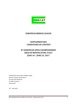 Montecatini Open 2017 - European Bridge League
