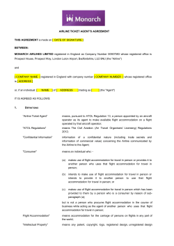 the Airline Ticket Agent`s agreement