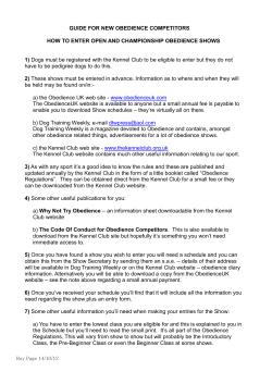 GUIDE FOR NEW OBEDIENCE COMPETITORS