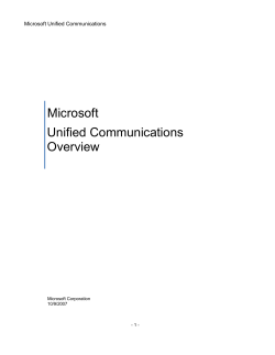 Microsoft Unified Communications White Paper