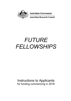 Future Fellowships 2016 Instructions to Applicants