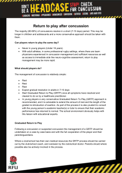 Return to play after concussion