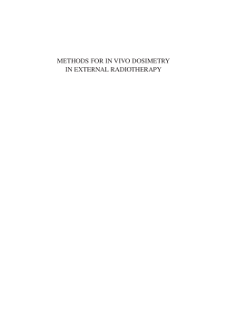 methods for in vivo dosimetry in external radiotherapy