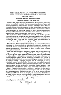 polypeptides, then assuming independence of substitution, we have