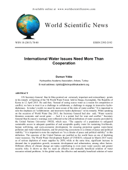 International Water Issues Need More Than Cooperation