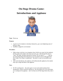 Drama Game: Introductions and Applause