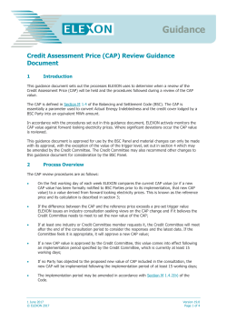 Credit Assessment Price (CAP) Review Guidance