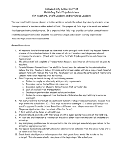 Multi-Day Field Trip Guidelines for Teachers