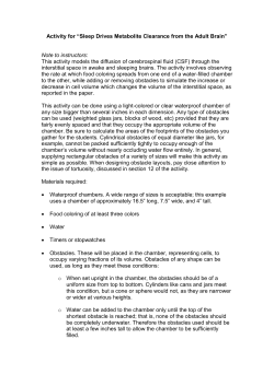 Activity for &ldquo;Sleep Drives Metabolite Clearance from the Adult Brain