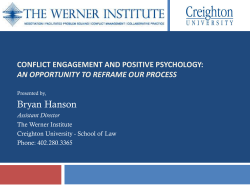 Conflict Engagement and Positive Psychology