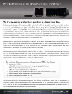 Drobo Best Practices: Crafting a Digital Asset Management Strategy