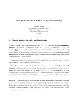 Note Set 1: Review of Basic Concepts in Probability