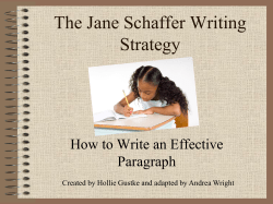 Jane Schaffer Writing Strategy