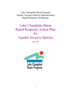 Rapid Response Action Plan - Lake Champlain Basin Program