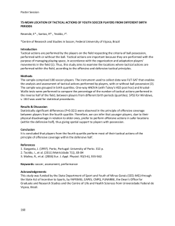 Poster Session 160 75-MEAN LOCATION OF TACTICAL ACTIONS