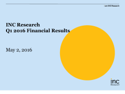 INC Research Q1 2016 Financial Results
