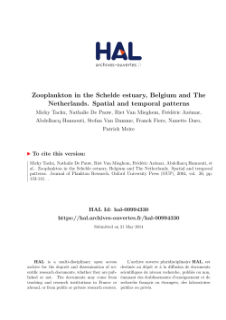 Zooplankton in the Schelde estuary, Belgium and The - HAL-UPS