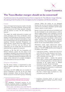The Tesco-Booker merger: should we be concerned?