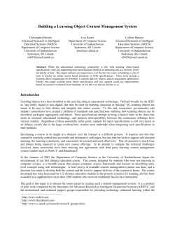 Open Issues with E-Learning Specifications