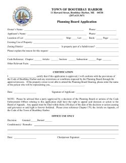 application for planning board review