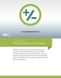 Proposal Win-Loss Analysis - Industry Standard Research