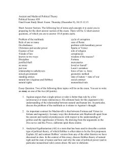 Ancient and Medieval Political Theory