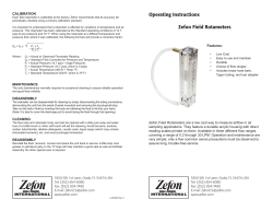 Operating Instructions Zefon Field Rotameters Q2 = Q1 x &radic; P1 x T2