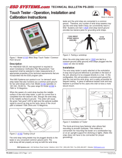 Touch Tester - Operation, Installation and