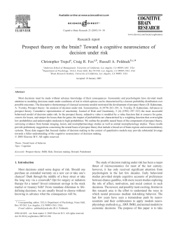 Prospect theory on the brain? Toward a cognitive neuroscience of