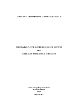 AERB Safety Guide on "Criteria for Planning, Preparedness and
