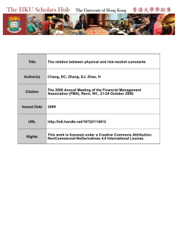 Title The relation between physical and risk