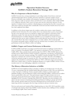 Operation Student Success: Griffith`s Student Retention Strategy