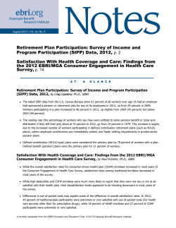 "Retirement Plan Participation: Survey of Income and Program