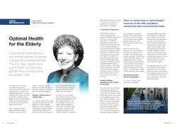 Optimal Health for the Elderly