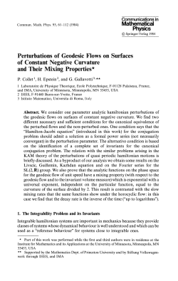 Physics Perturbations of Geodesic Flows on Surfaces of Constant
