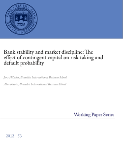 Bank stability and market discipline: The effect of contingent capital