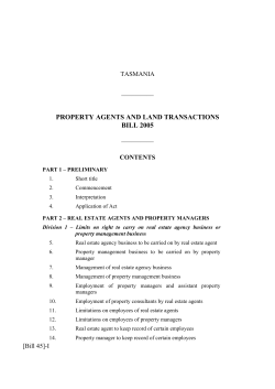 property agents and land transactions bill 2005