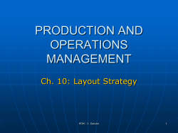 PRODUCTION AND OPERATIONS MANAGEMENT