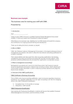 Business case example The business case for training your staff