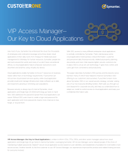 VIP Access Manager— Our Key to Cloud Applications