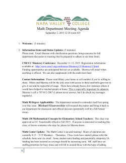 Math Department Meeting Agenda