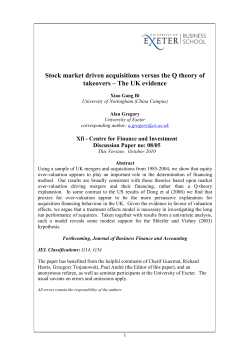 Stock market driven acquisitions versus the Q theory of takeovers