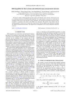 Bell inequalities for three systems and arbitrarily many measurement